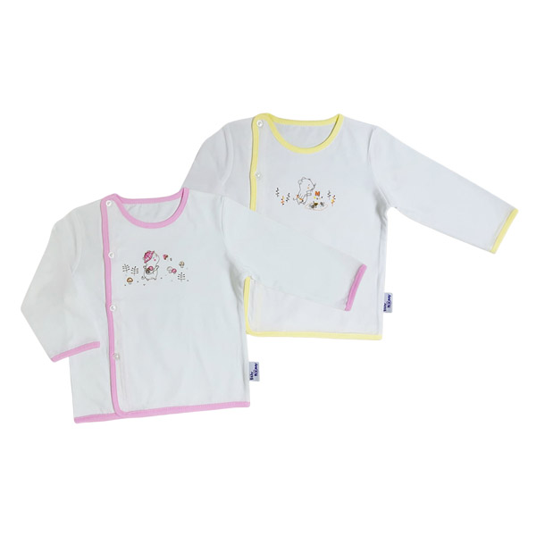 Set 2 áo tay dài BabyMommy trắng viền vàng hồng giá tốt - AVAKids.com